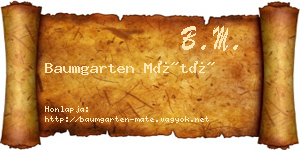 Baumgarten Máté névjegykártya