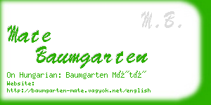 mate baumgarten business card